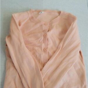 Peach Button-Up Women's Sweater